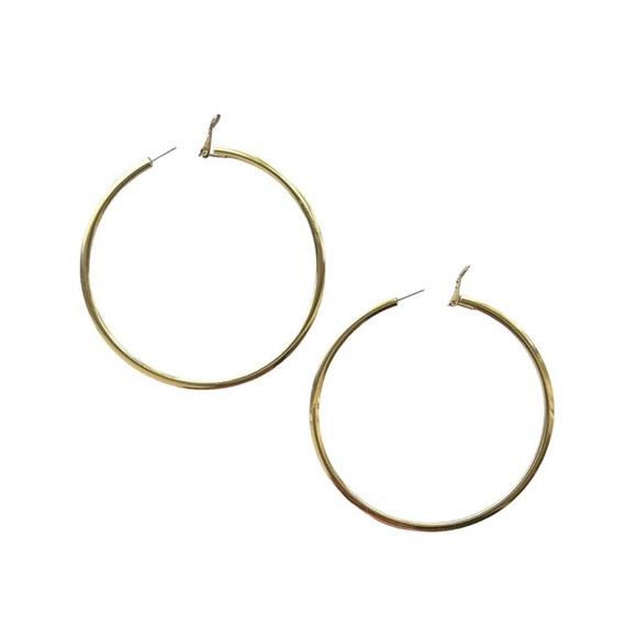 BeBe Gold Large Hoop Earrings - Picture 5 of 7